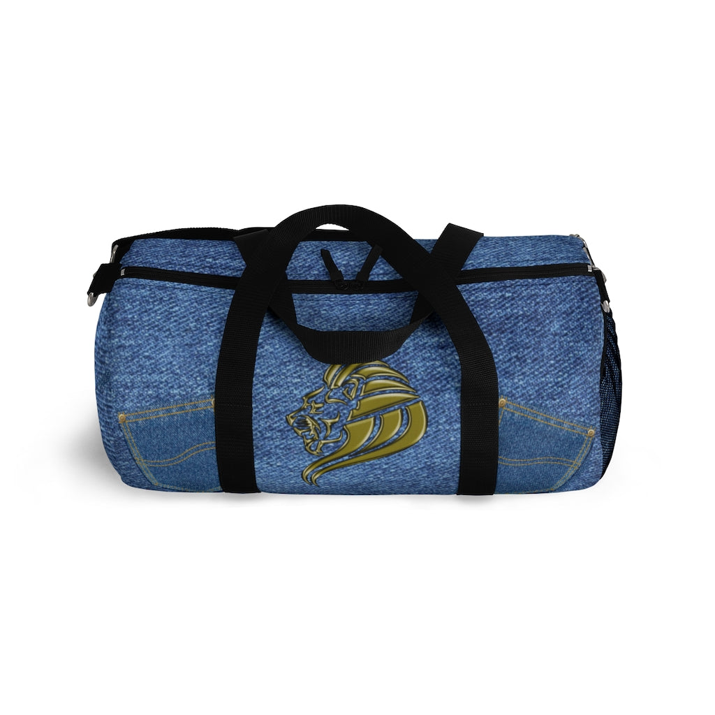 Lion on Denim (Print) Duffel Bag