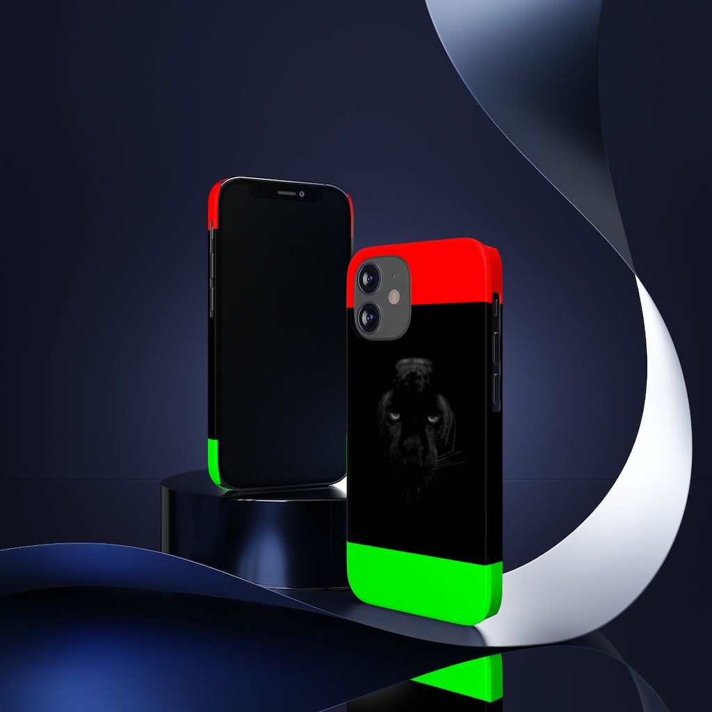 African Flag w Panther Slim Phone Cases, Case-Mate