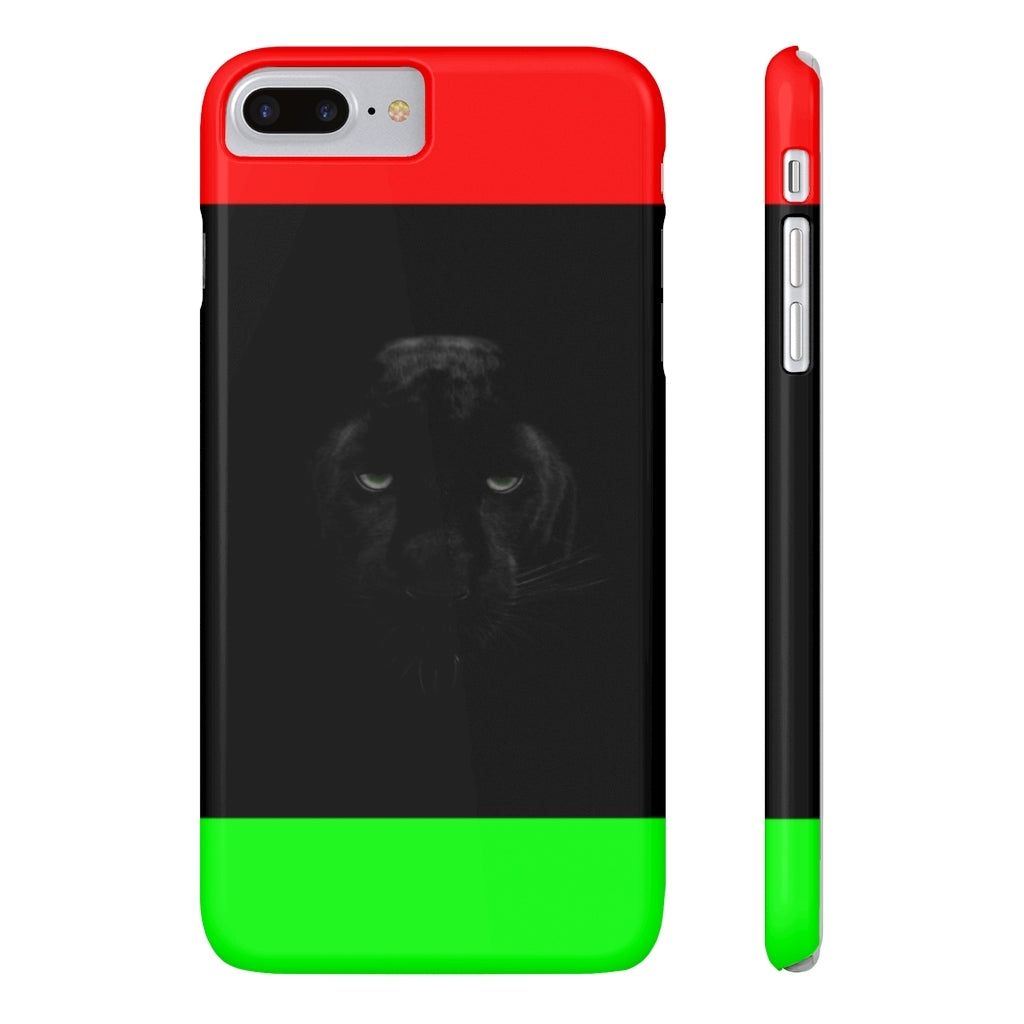 African Flag w Panther Slim Phone Cases, Case-Mate