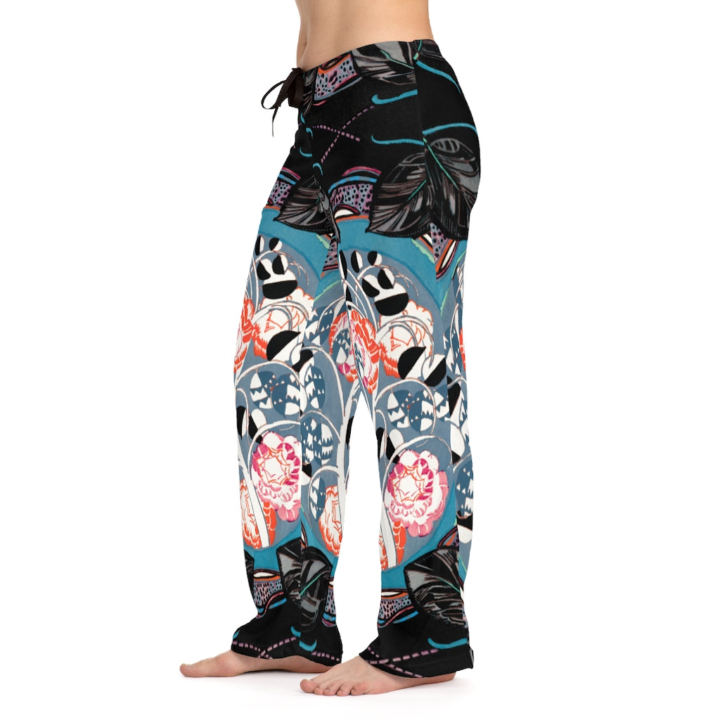 Blue Black Plant Women's Pajama Pants