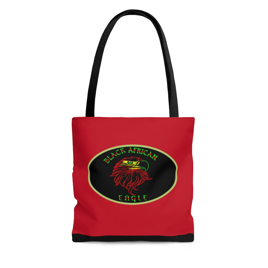 Black African Eagle (Red) Tote Bag