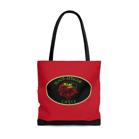 Black African Eagle (Red) Tote Bag