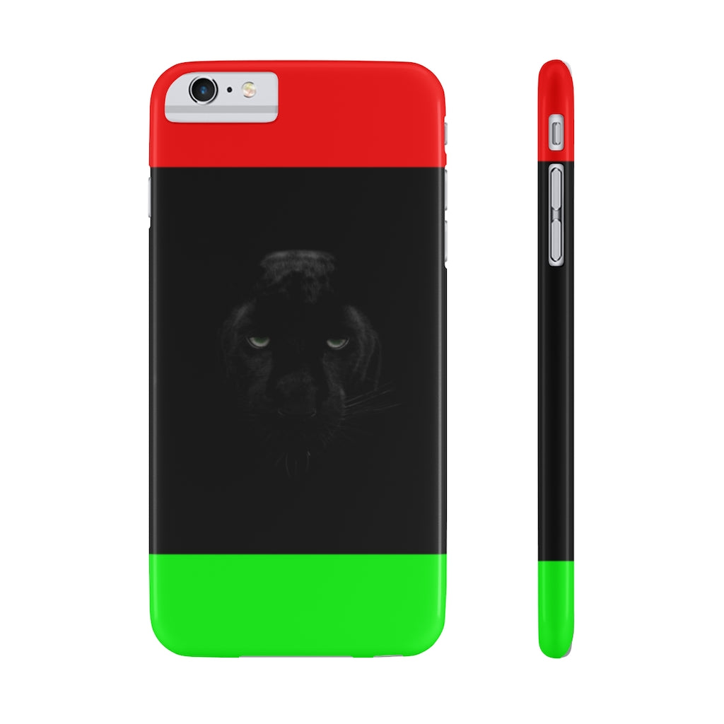 African Flag w Panther Slim Phone Cases, Case-Mate