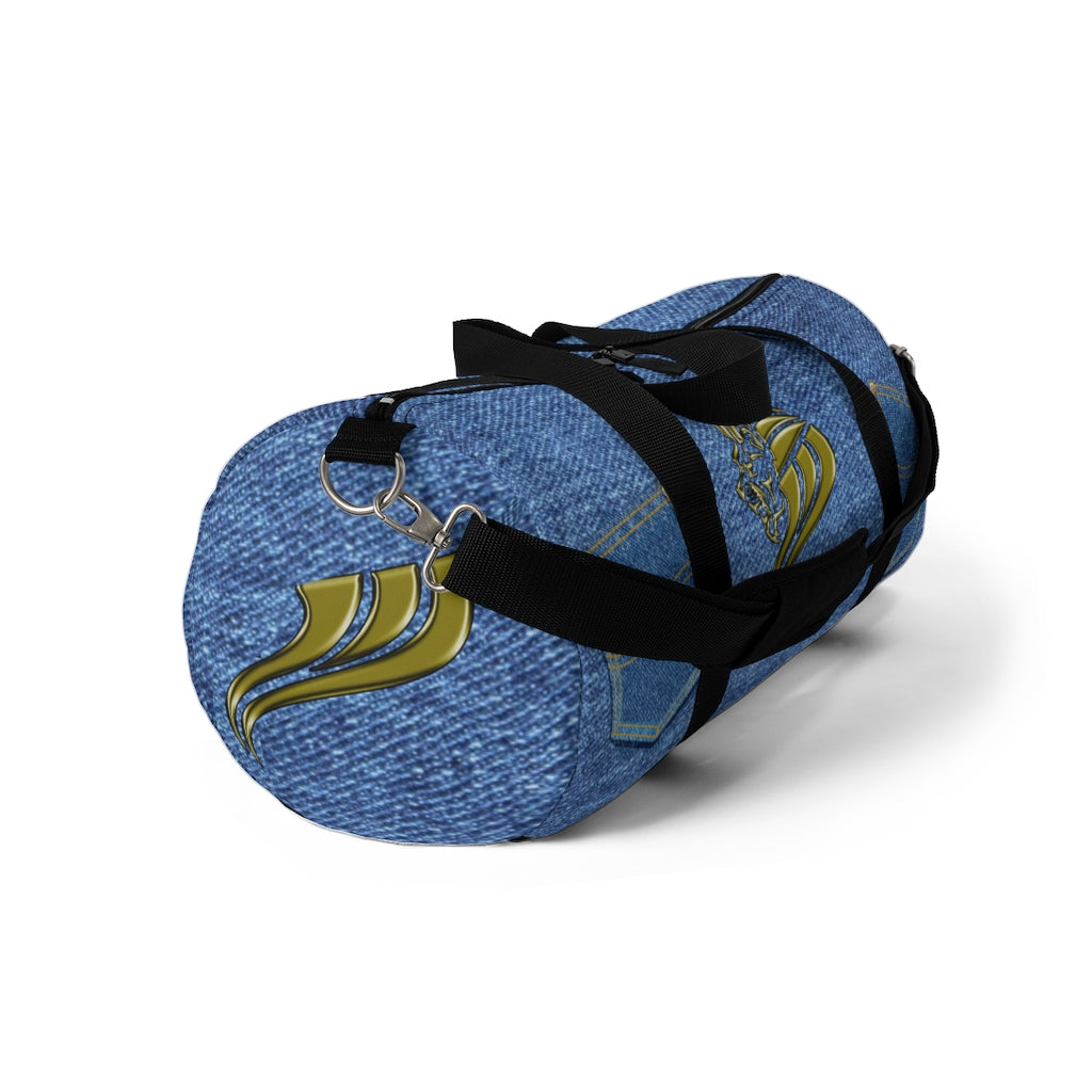 Lion on Denim (Print) Duffel Bag