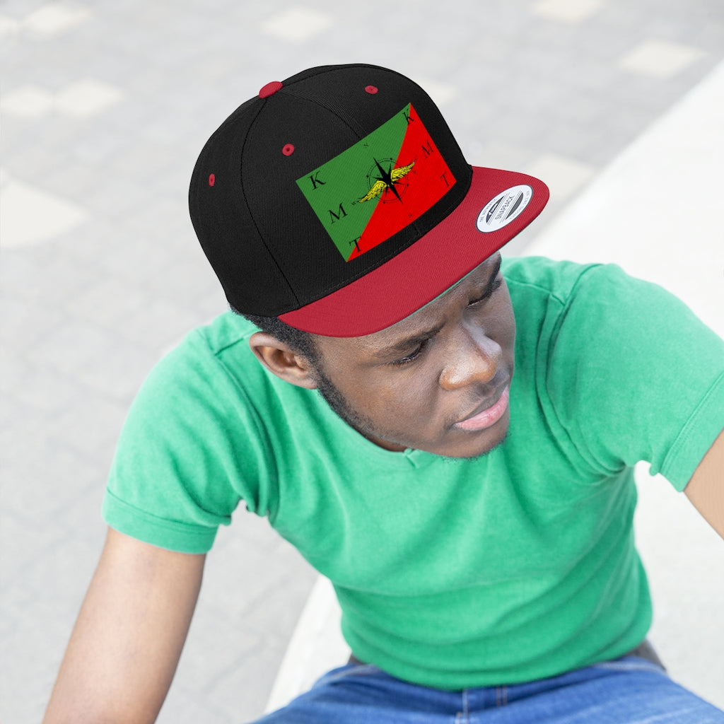 Compass With Green N Red Bill Hat