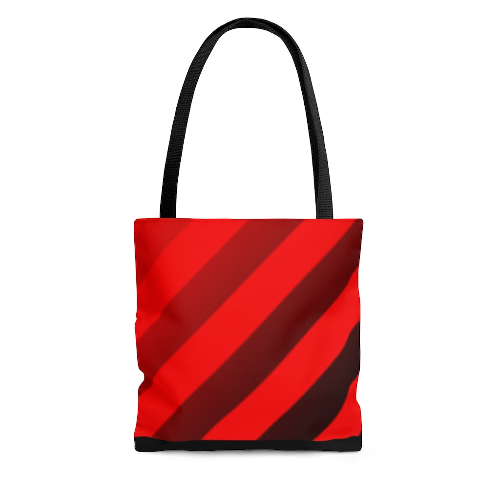 Red & Black Striped Tote Bag