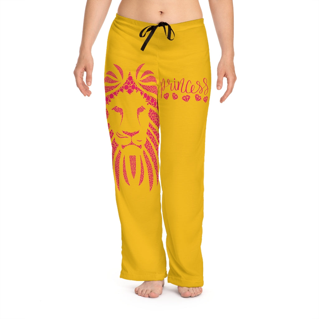 Princess Lion On Gold Women's Pajama Pants