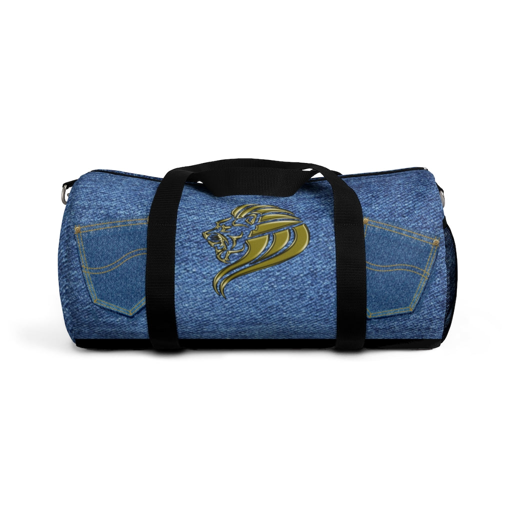 Lion on Denim (Print) Duffel Bag