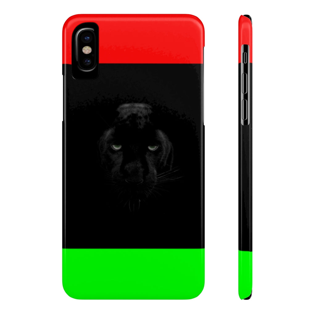 African Flag w Panther Slim Phone Cases, Case-Mate