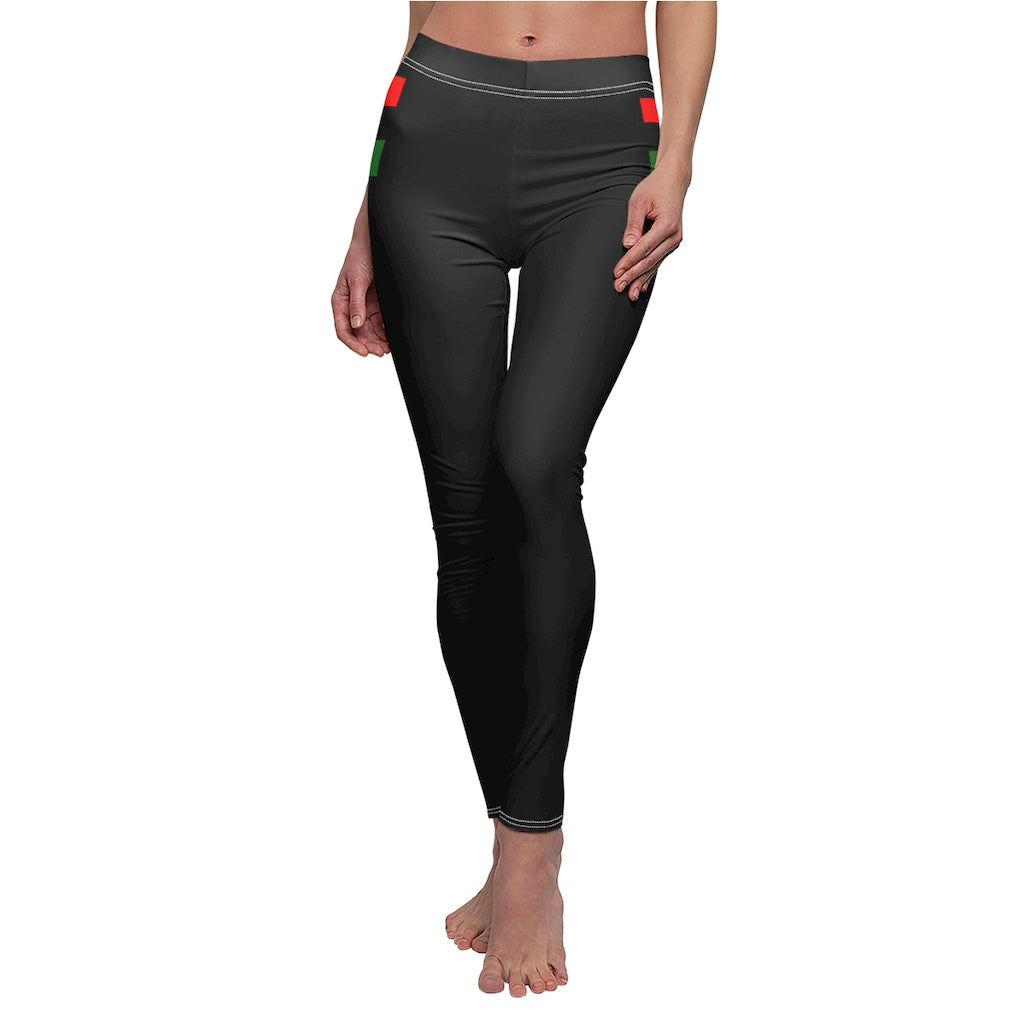 African Flag  Women's Cut & Sew Casual Leggings