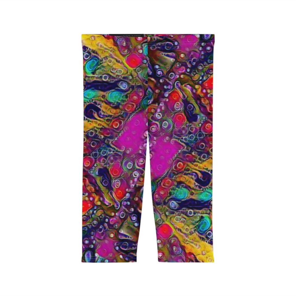 Yellow Sparks Women’s Capri Leggings (AOP)