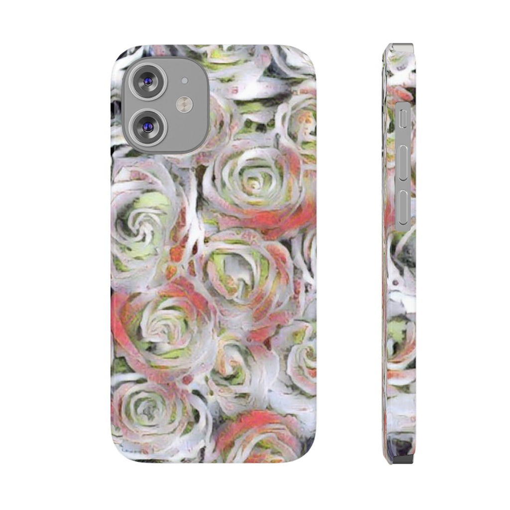 White Roses Slim Phone Cases, Case-Mate