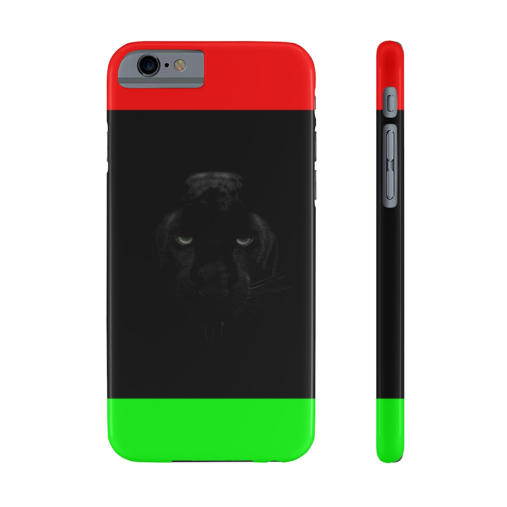 African Flag w Panther Slim Phone Cases, Case-Mate