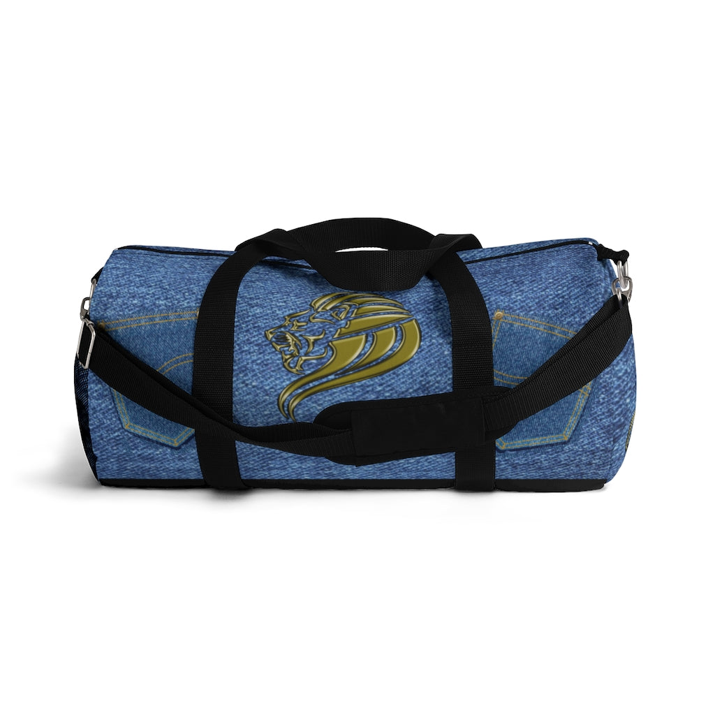 Lion on Denim (Print) Duffel Bag