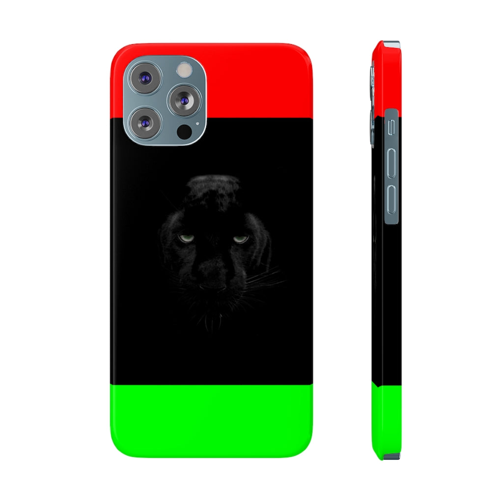 African Flag w Panther Slim Phone Cases, Case-Mate