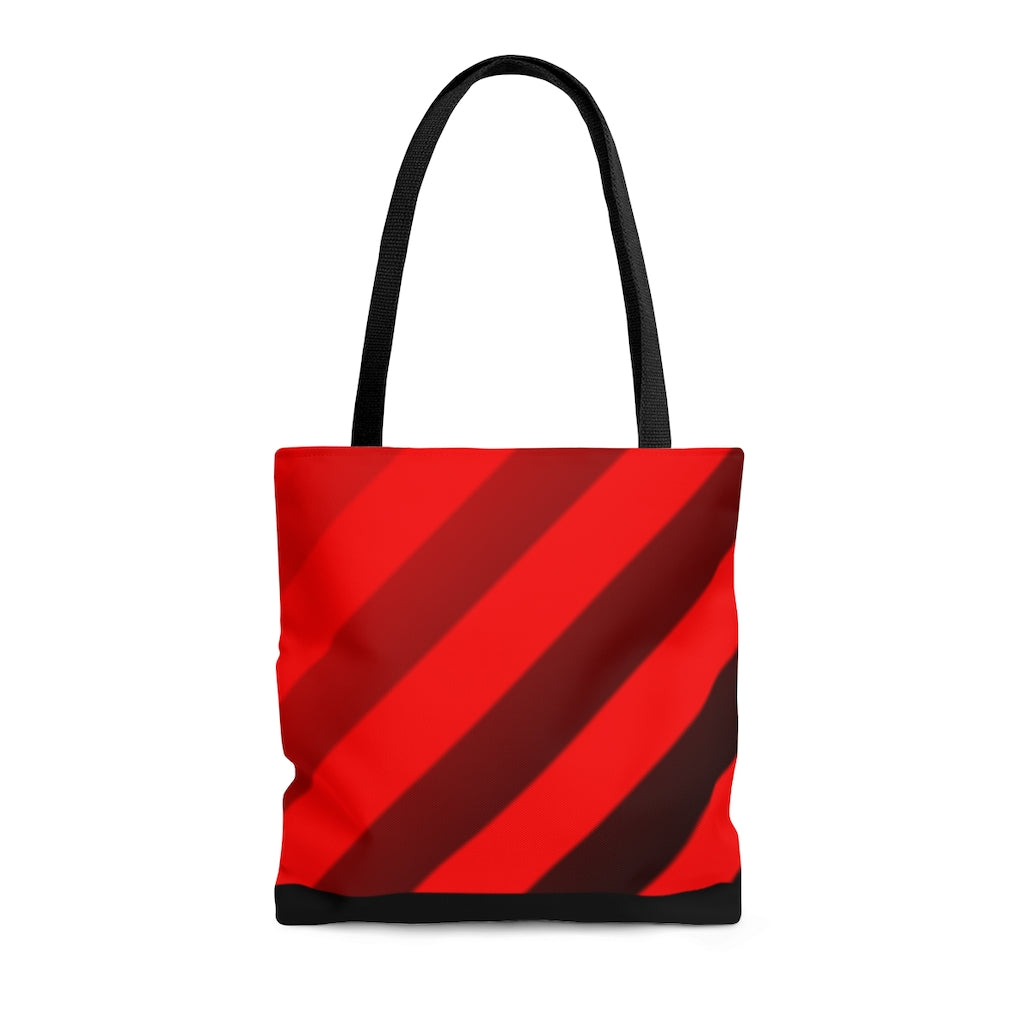 Red & Black Striped Tote Bag