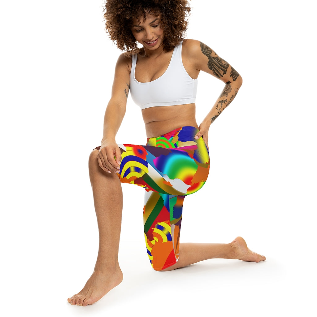 9 Africa's Collage Women’s Capri Leggings (AOP)