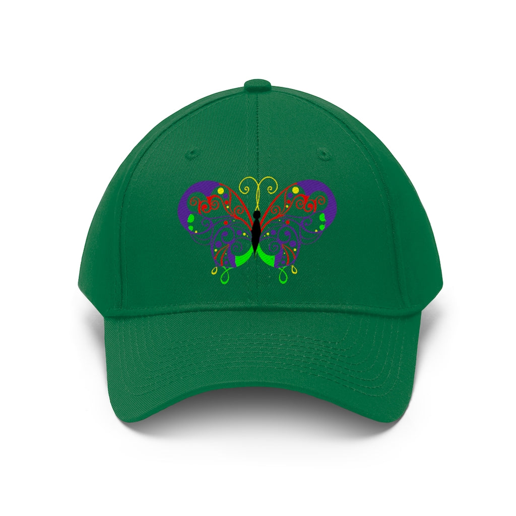 Butterfly Purple Lines Unisex Twill Hat