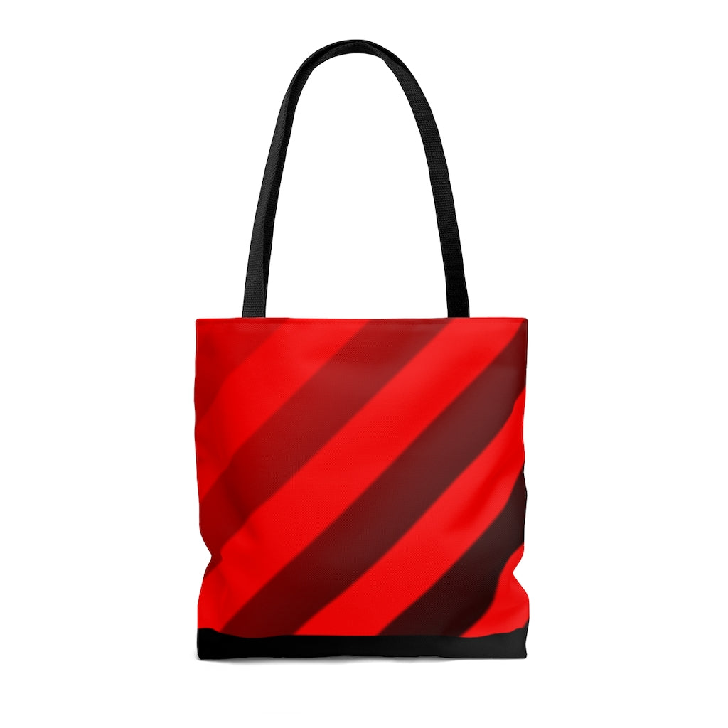 Red & Black Striped Tote Bag