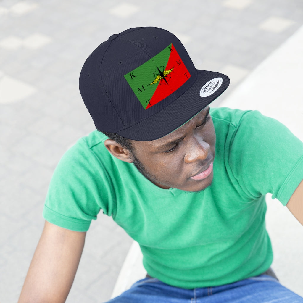 Compass With Green N Red Bill Hat