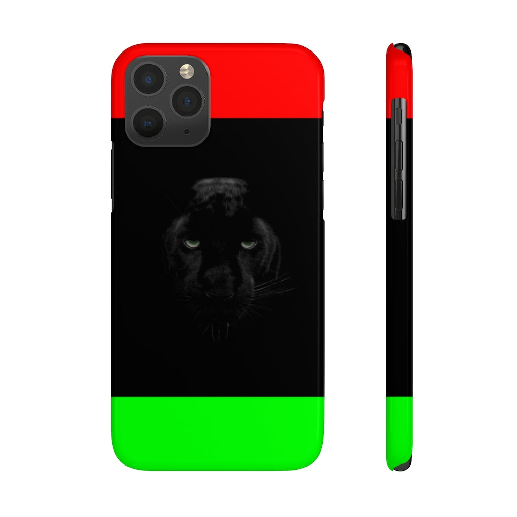 African Flag w Panther Slim Phone Cases, Case-Mate