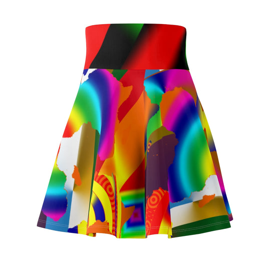 9 Africa's Collage Women's Skater Skirt