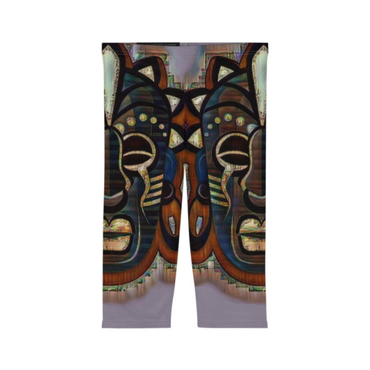 Tribal African (Link) Mask Women’s Capri Leggings (AOP)