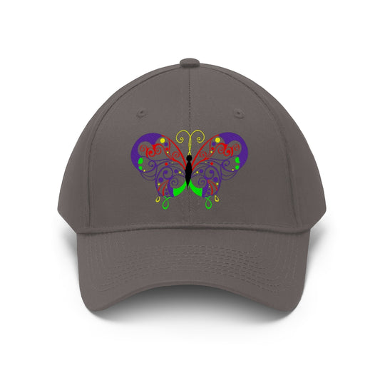 Butterfly Purple Lines Unisex Twill Hat