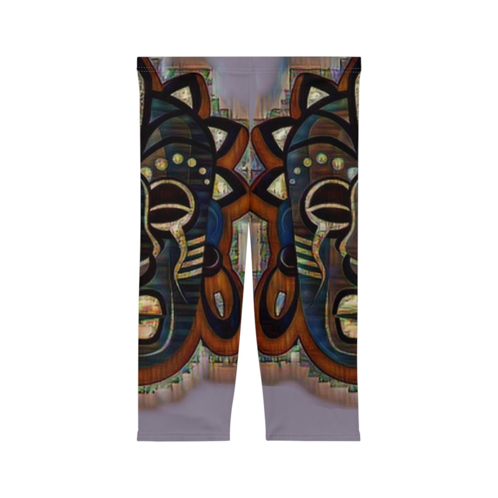 Tribal African (Link) Mask Women’s Capri Leggings (AOP)