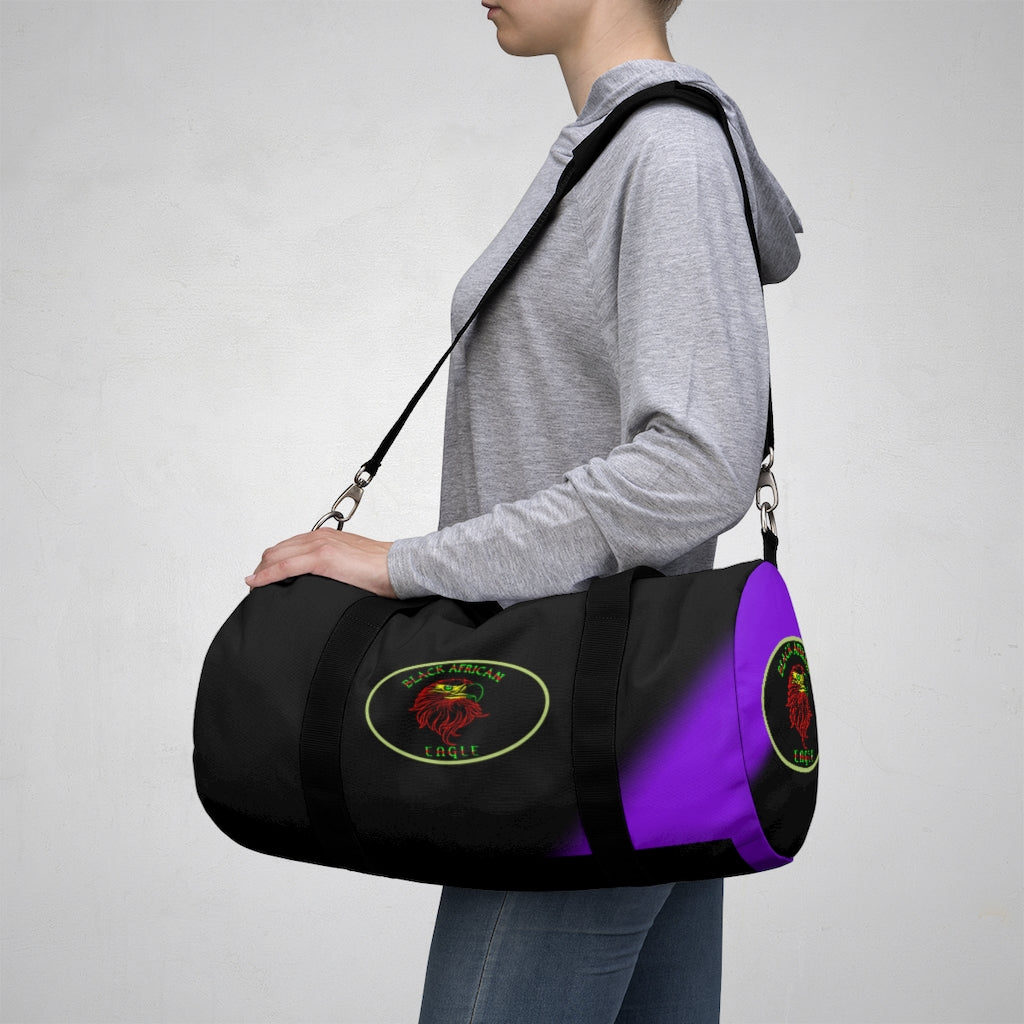 Black African Eagle (Black & Purple) Duffel Bag