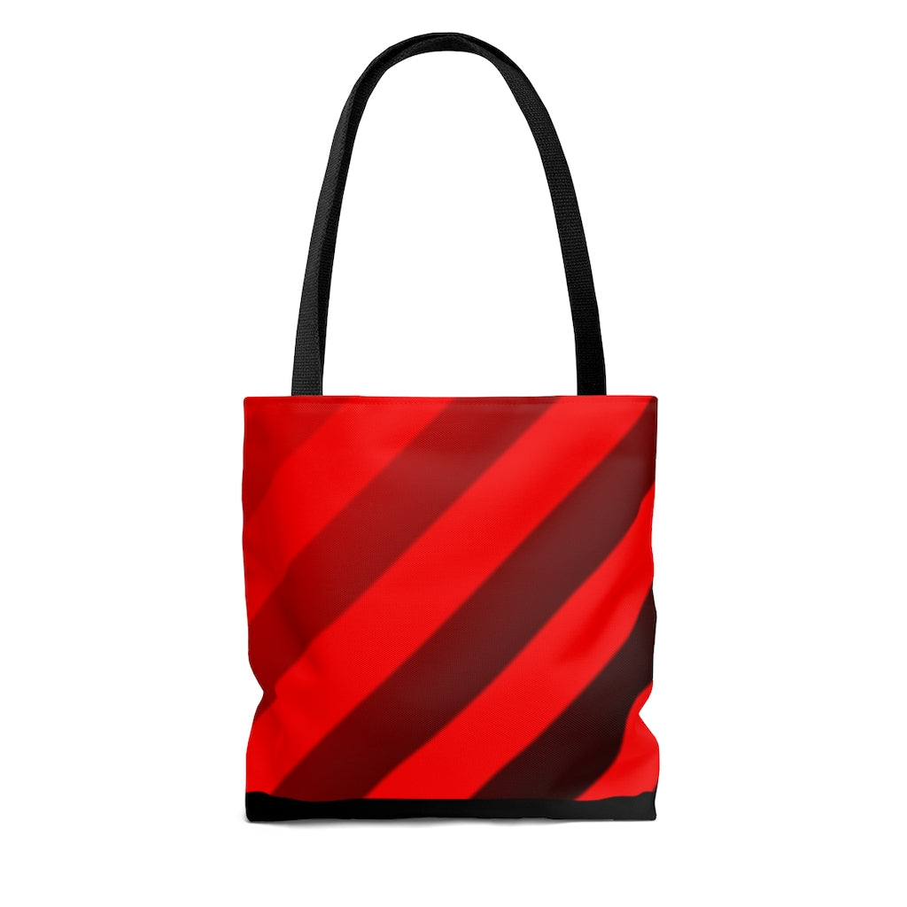 Red & Black Striped Tote Bag