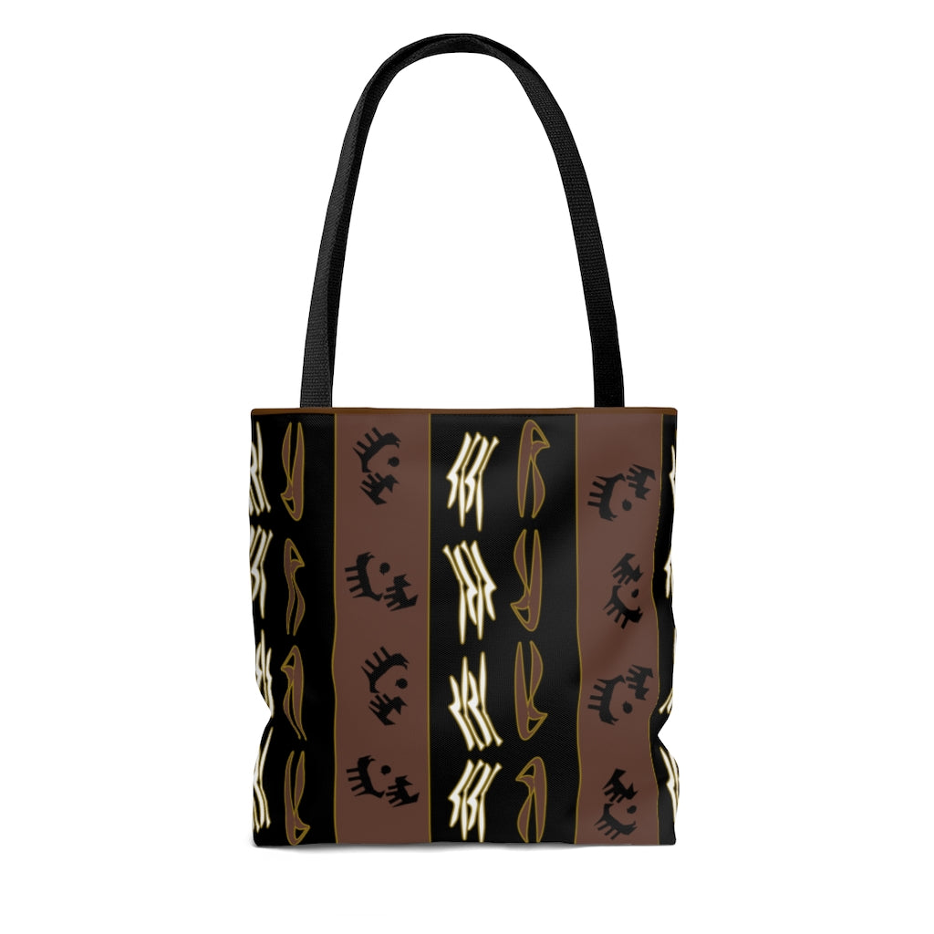 Cat & Dog Playing Watching Mud Cloth Tote Bag