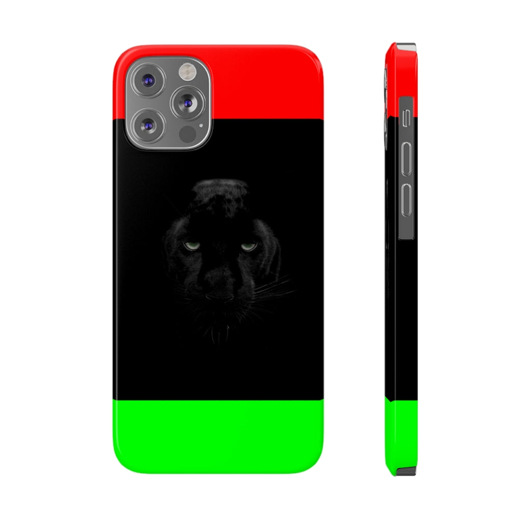 African Flag w Panther Slim Phone Cases, Case-Mate