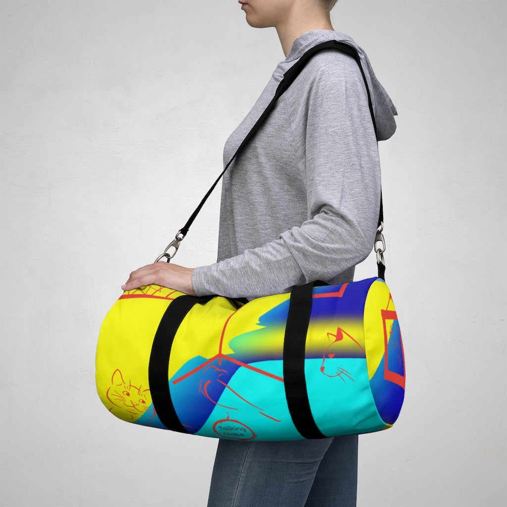 Cat Bird Conversation Duffel Bag