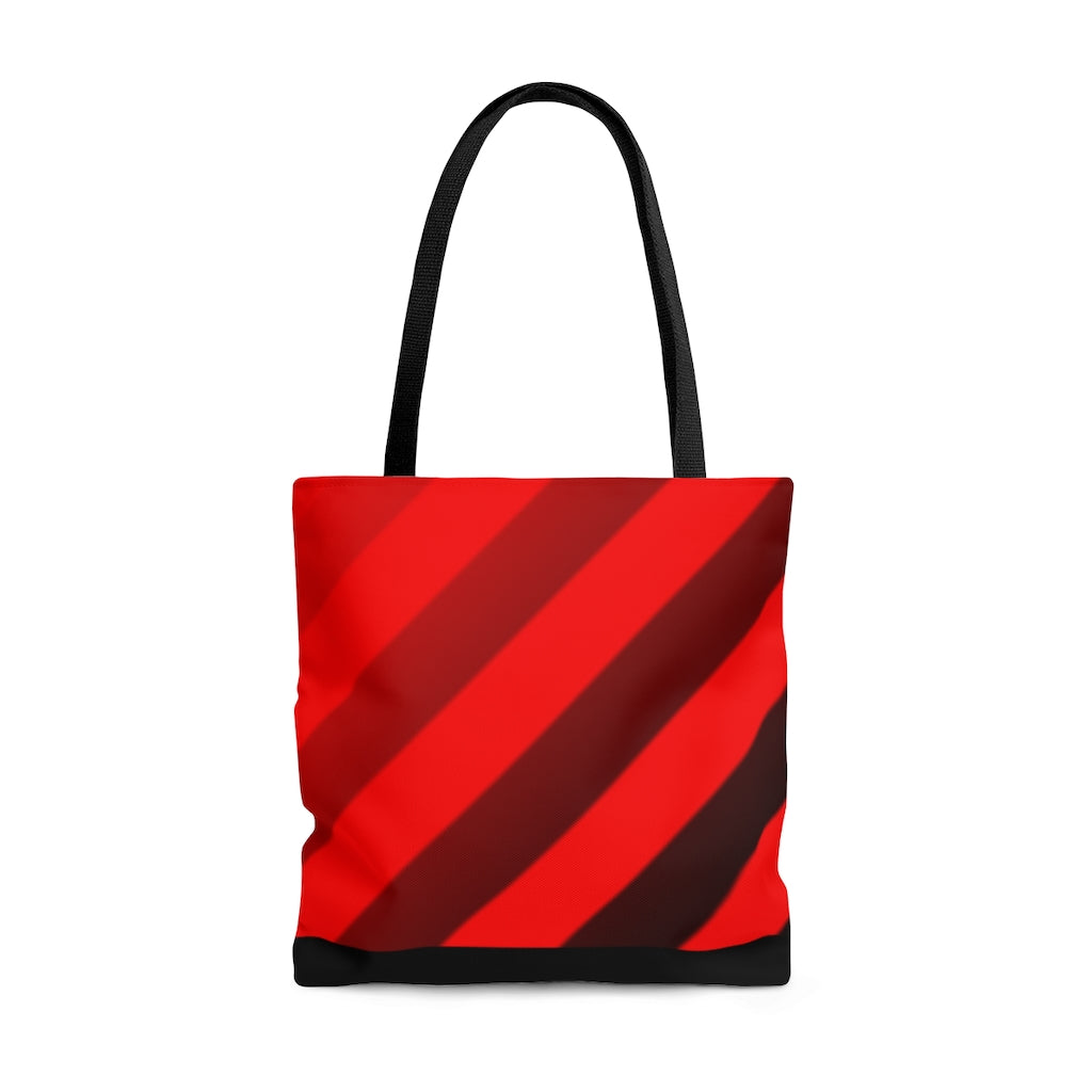 Red & Black Striped Tote Bag