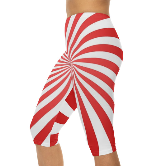 Candy Swirl Women’s Capri Leggings (AOP)