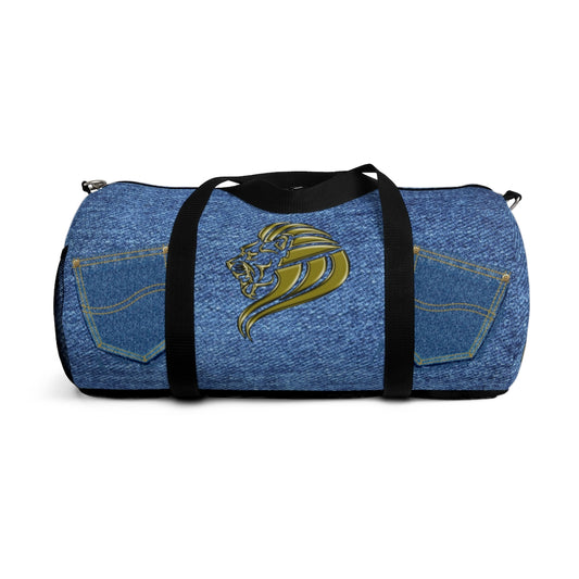 Lion on Denim (Print) Duffel Bag