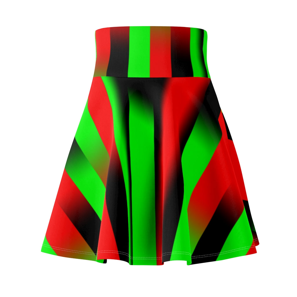 Afro Stripes  Women's Skater Skirt