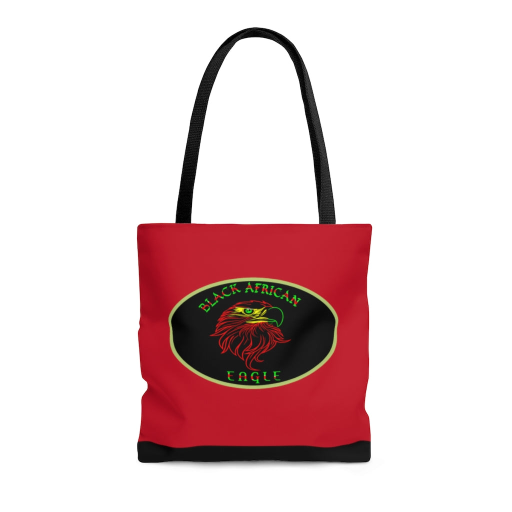 Black African Eagle (Red) Tote Bag