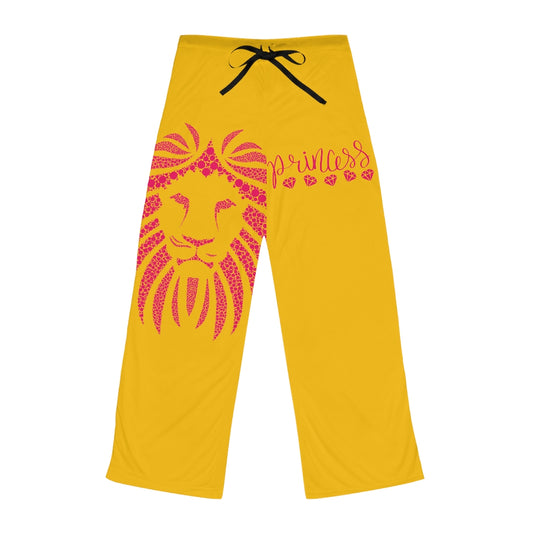 Princess Lion On Gold Women's Pajama Pants