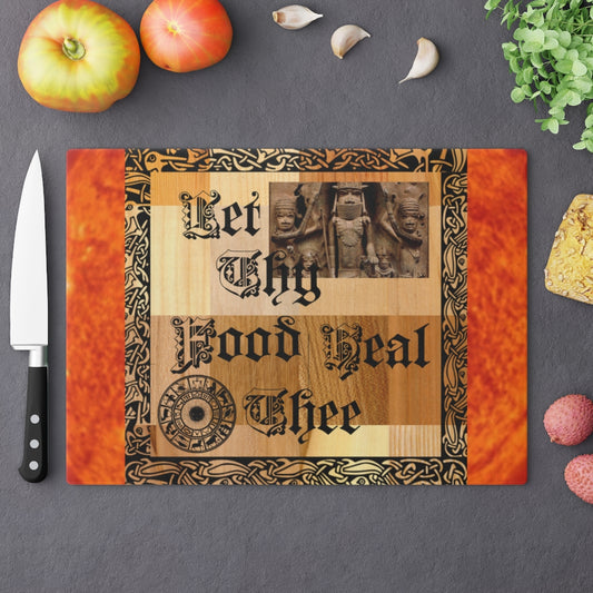 "Let Thy Food Heal Thee on Wood" Cutting Board