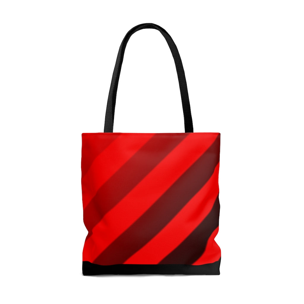 Red & Black Striped Tote Bag