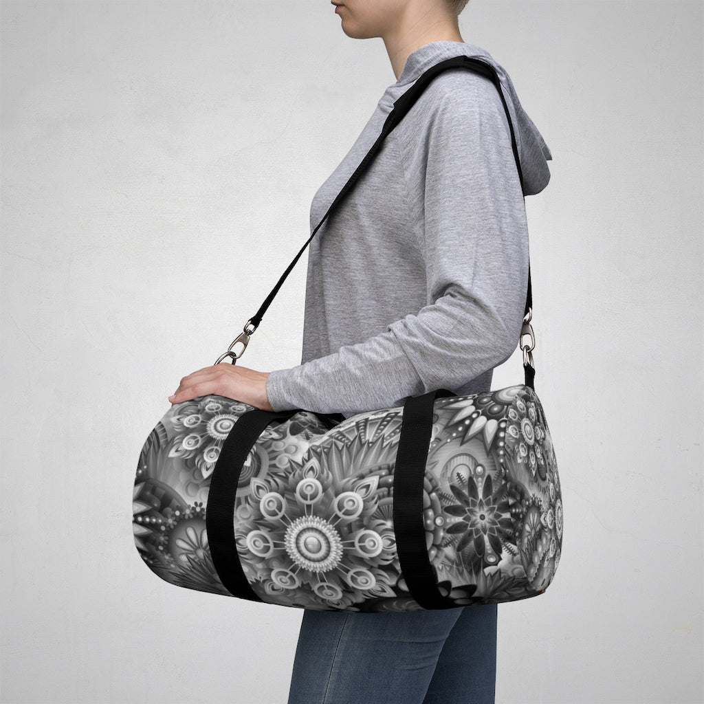 Mandalas-(Silver) Duffel Bag