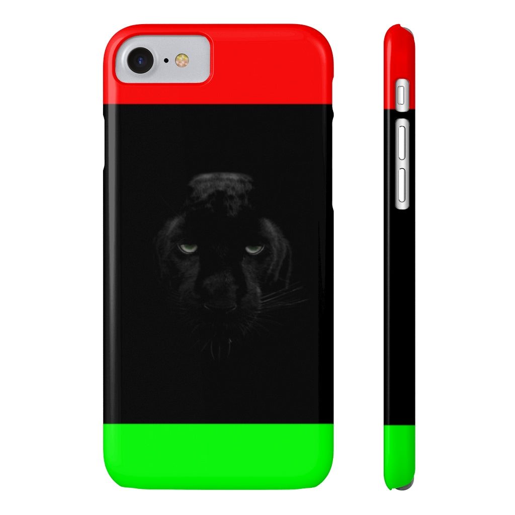 African Flag w Panther Slim Phone Cases, Case-Mate