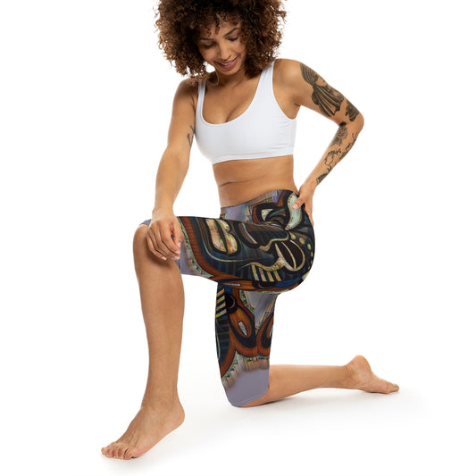 Tribal African (Link) Mask Women’s Capri Leggings (AOP)