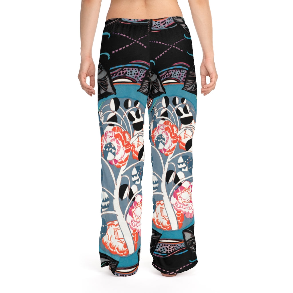 Blue Black Plant Women's Pajama Pants