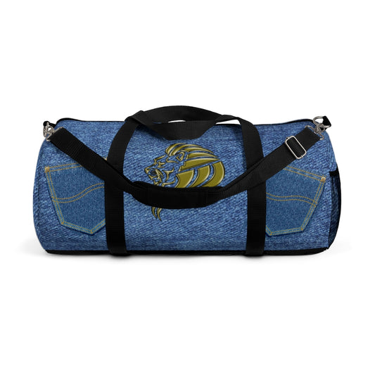 Lion on Denim (Print) Duffel Bag