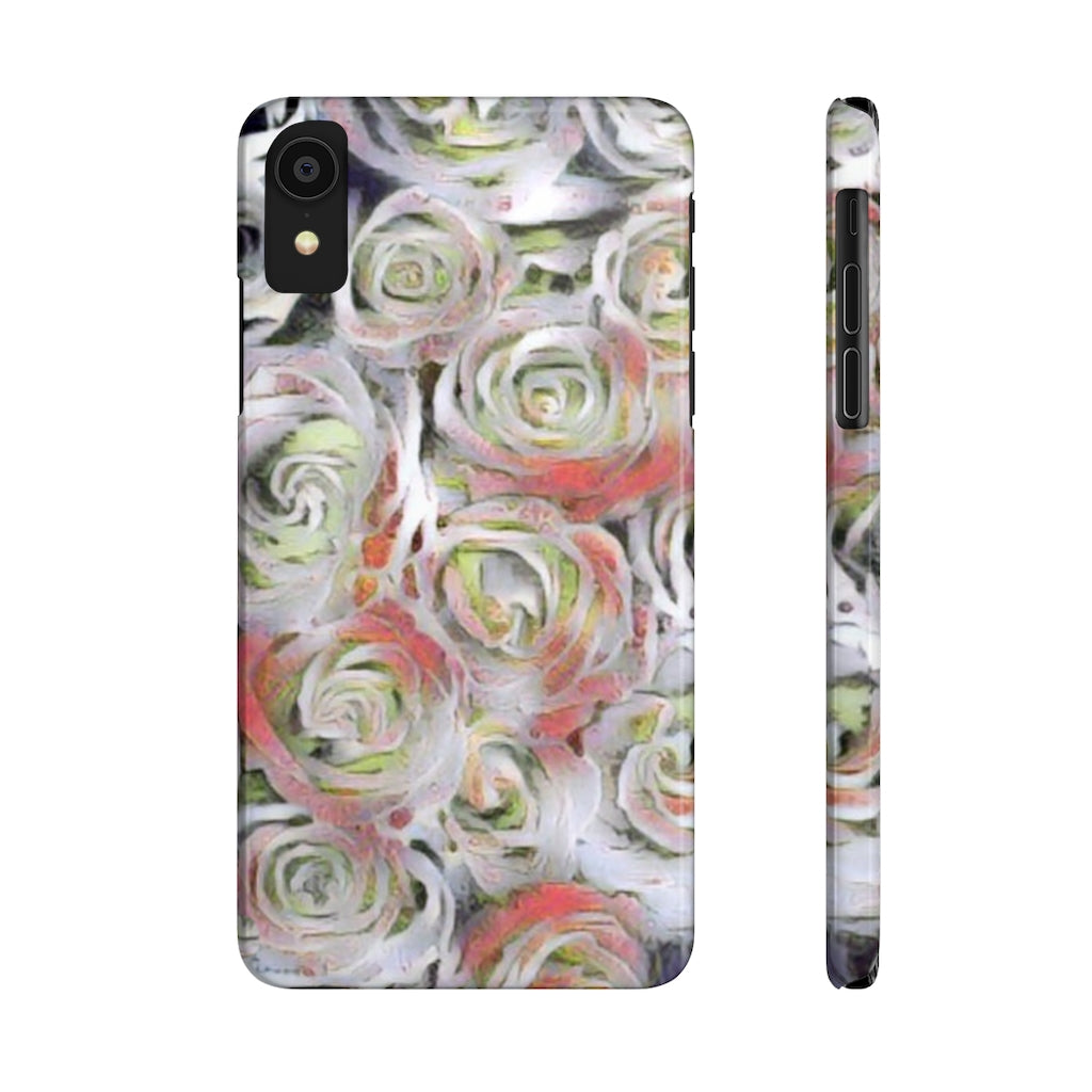 White Roses Slim Phone Cases, Case-Mate