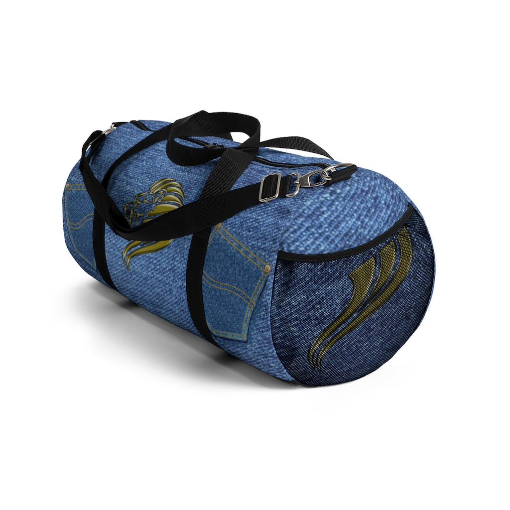 Lion on Denim (Print) Duffel Bag