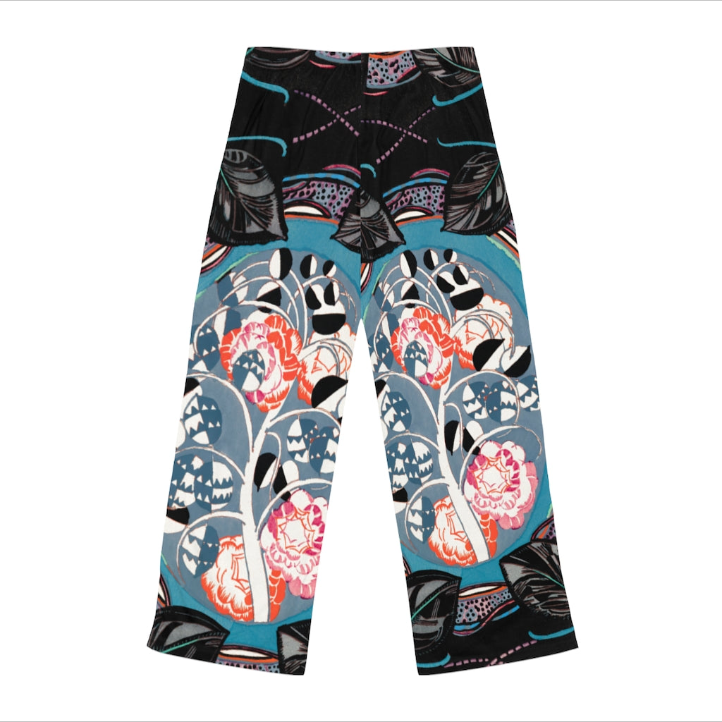 Blue Black Plant Women's Pajama Pants